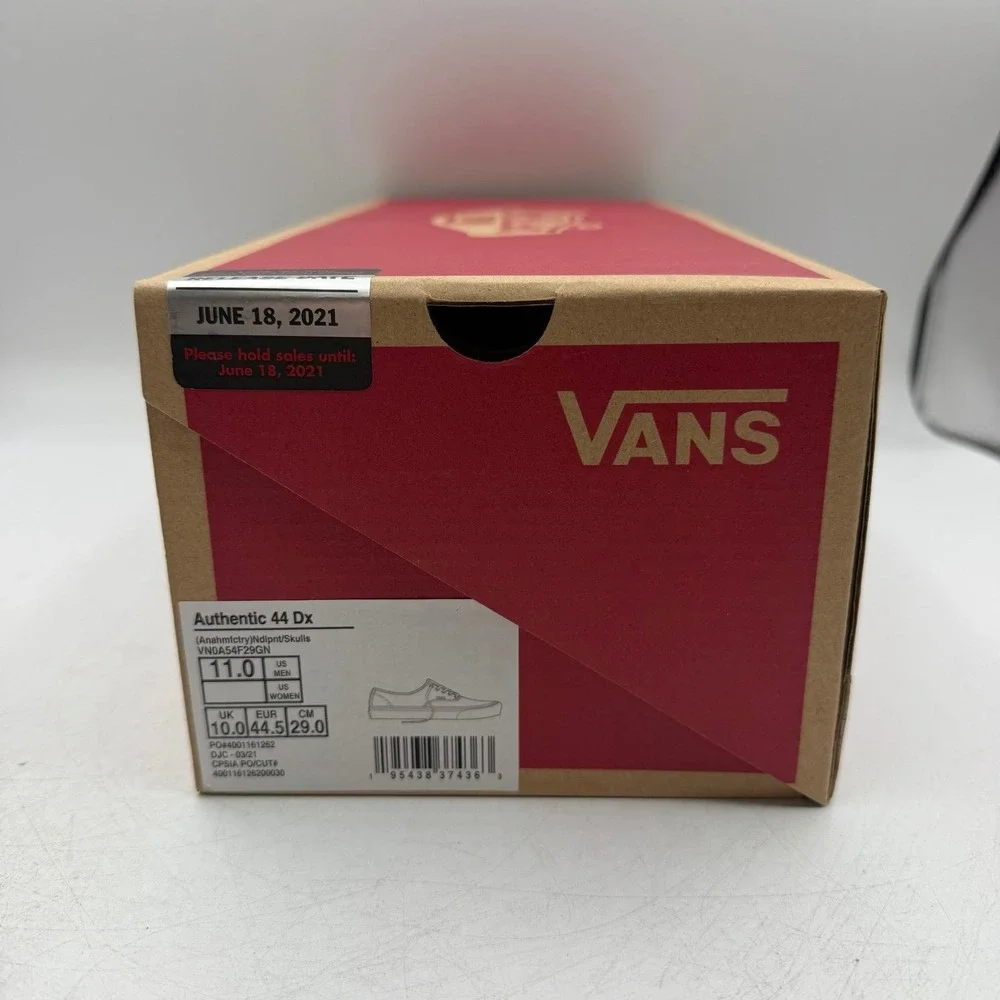 VANS Anaheim Factory Authentic 44 DX Needlepoint Skulls Shoes Mens 11 Women 12.5
